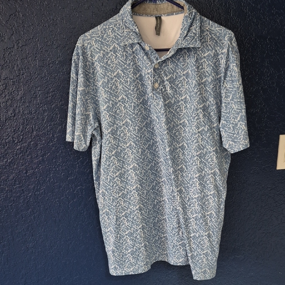 AndersonOrd Blue Patterned Men's Golf Polo
